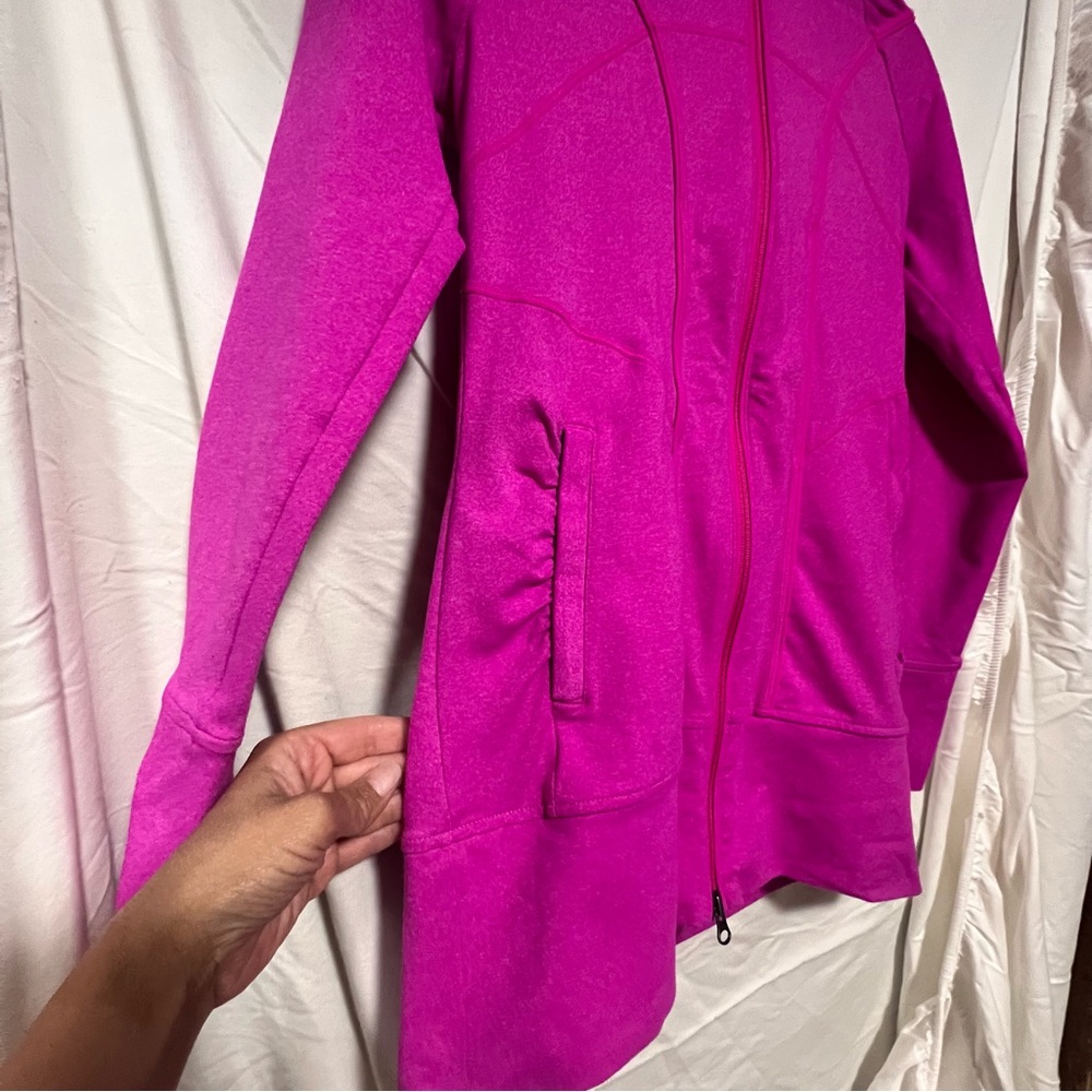 NEW Athleta Rishi Yoga Hot Pink Zip Up Hoodie Activewear Running Fitted Gym - Picture 4 of 10